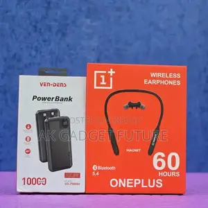 Ven-Dens 10000mah Power Bank. Oneplus Wireless Neckband
