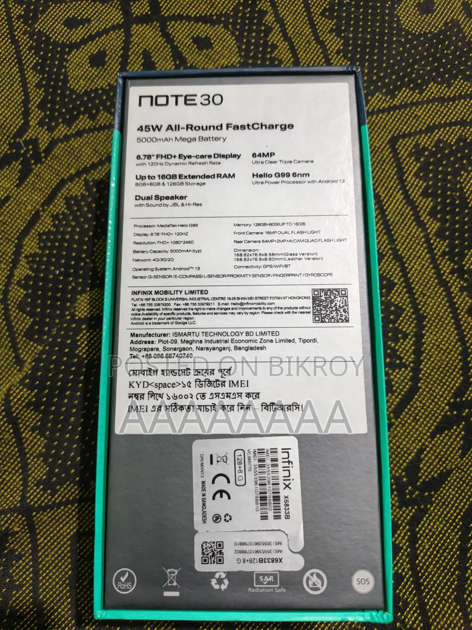 Infinix Note 30 8/128 (Used)