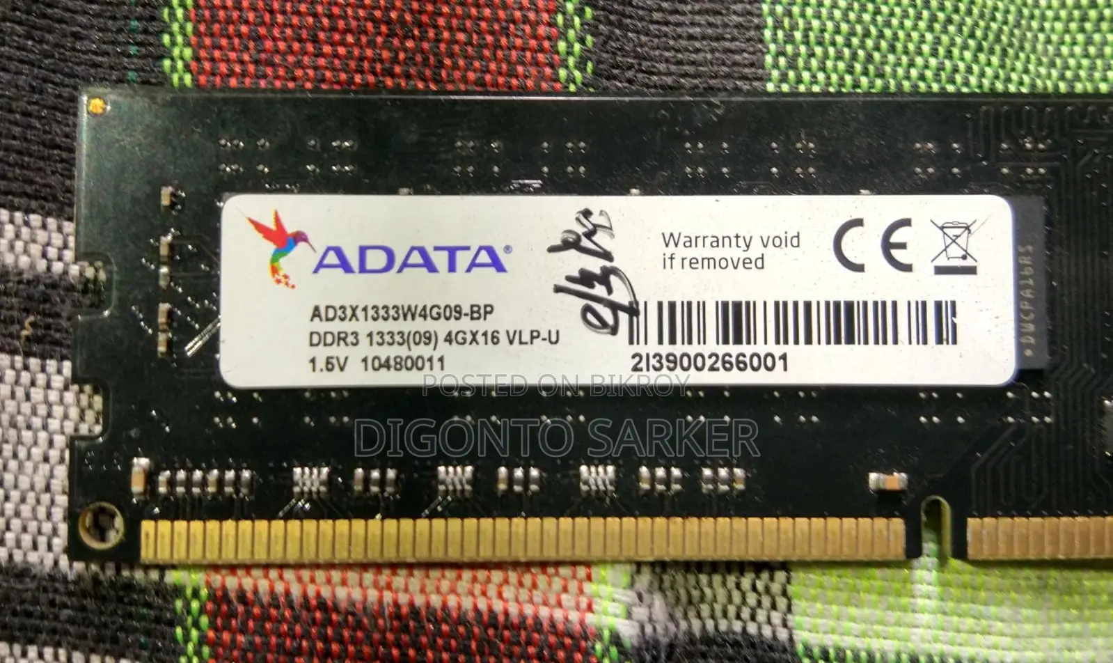 4 Gb DDR3 RAM 1333 Mhz for Desktop CPU