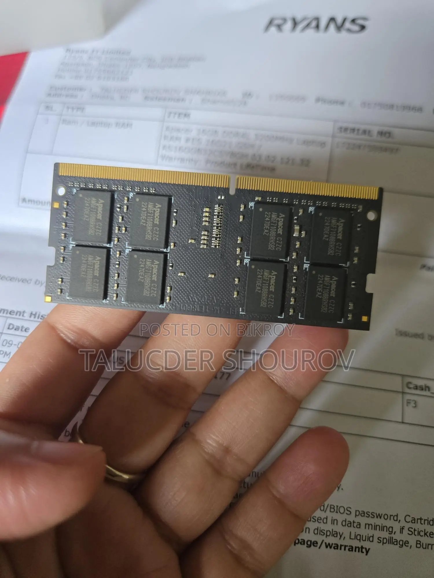 Apacer 16 Gb Laptop Ram Ddr4 3200mhz