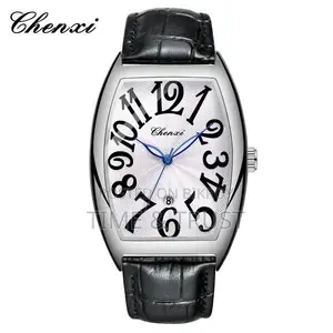 Chenxi Barrel পুরুষদের কোয়ার্টজ জেনুইন লেদার ঘড়ি