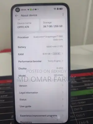 OPPO A78 . (Used)