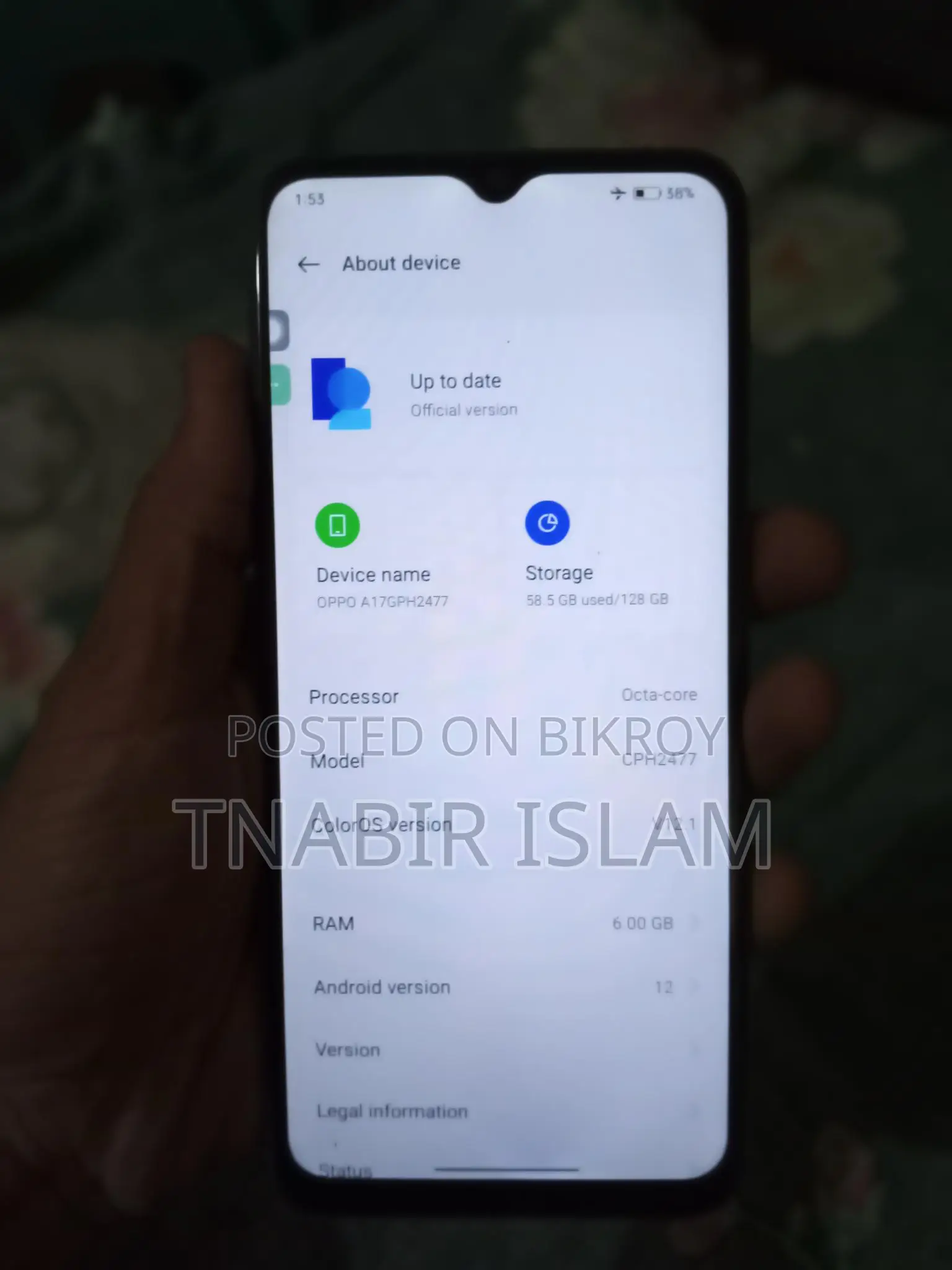 OPPO A17 ONLY DEVICE (Used)