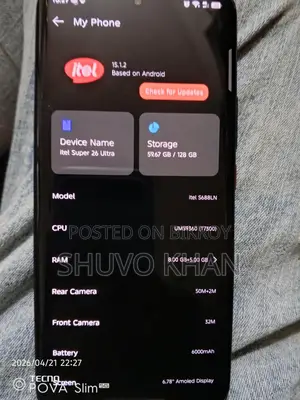 Itel S26 Ultra 8+5 GB RAM 128 GB ROM (Used)