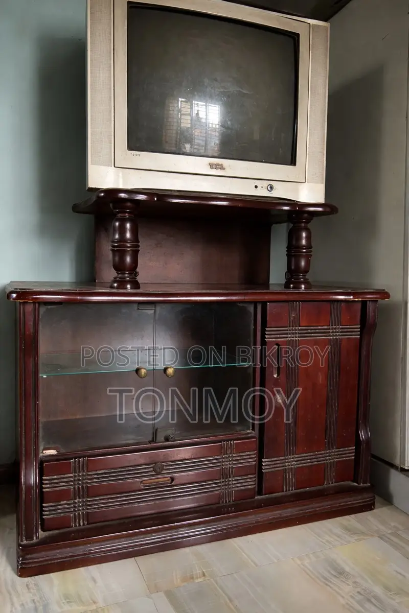 TCL Tv + (বনশ্রী ব্র্যান্ডের ফার্নিচার) Wooden Trolley for Sale