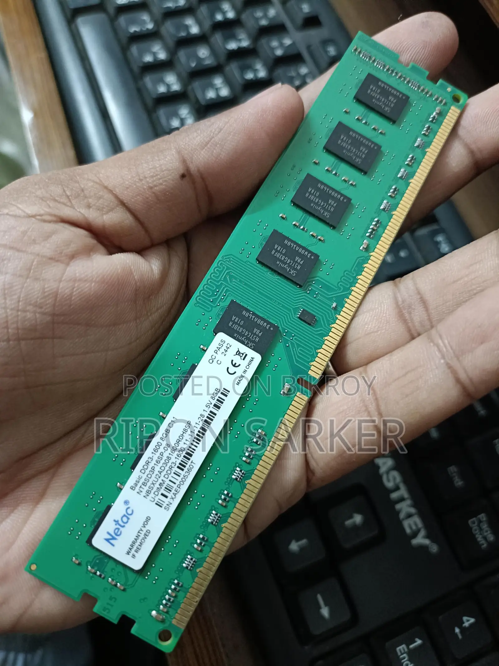Netac DDR 3 8 GB Ram 1600 bus