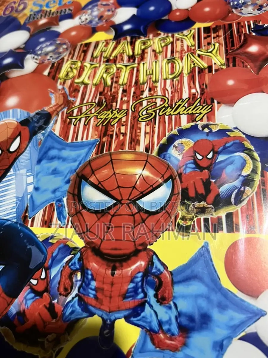 Spiderman 65 pieces birthday decoration