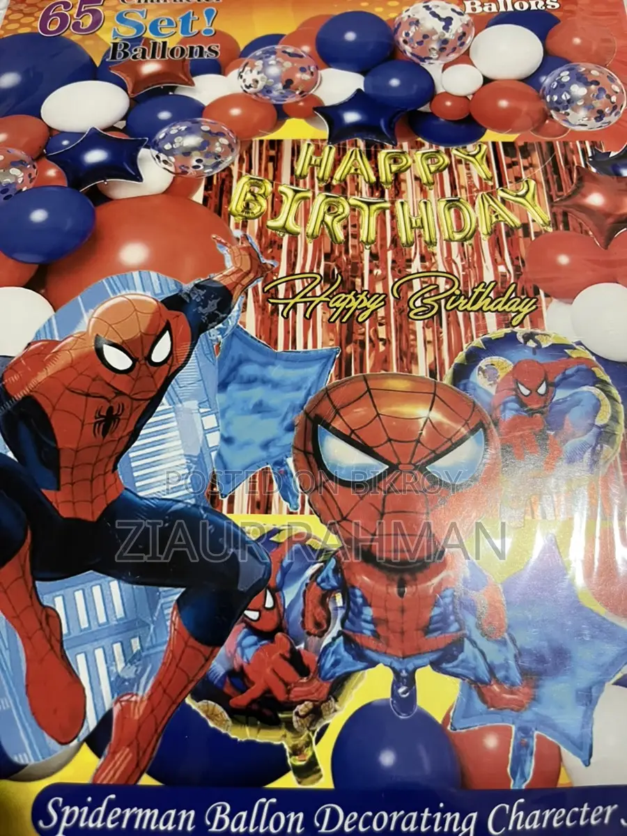 Spiderman 65 pieces birthday decoration