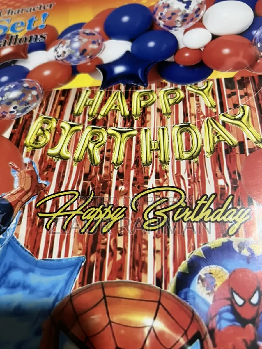 Spiderman 65 pieces birthday decoration