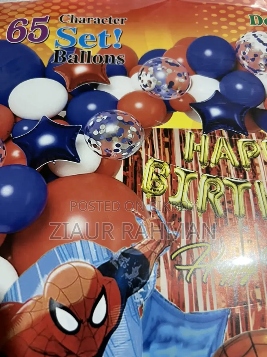 Spiderman 65 pieces birthday decoration