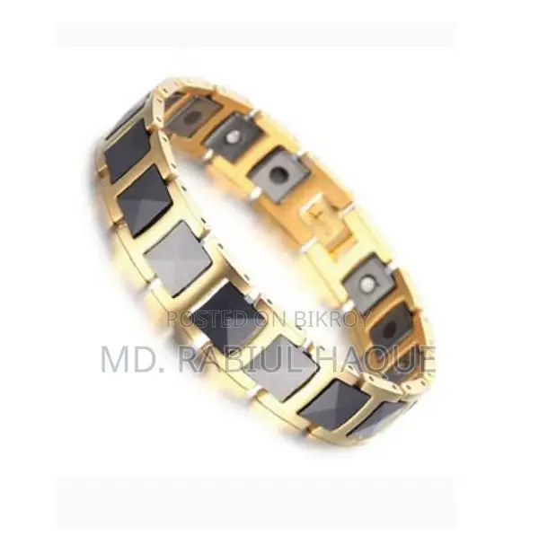 Bracelet Ceramic Gold Tungsten Magnetic Therapy 074