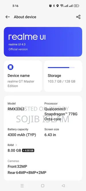 Realme Gt Master Edition ` (Used)