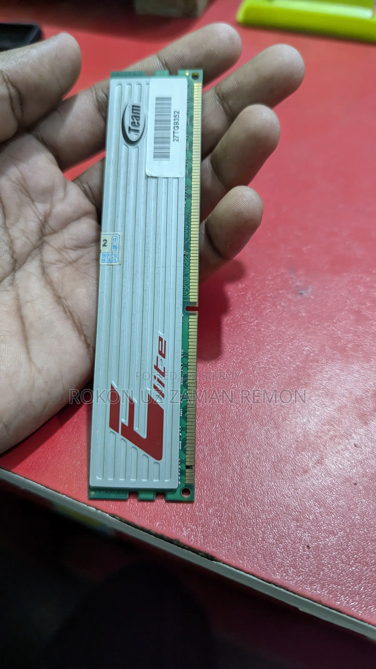 Team Elite 4GB DDR3 1600MHz Desktop RAM With Heatsink - Rare Condition