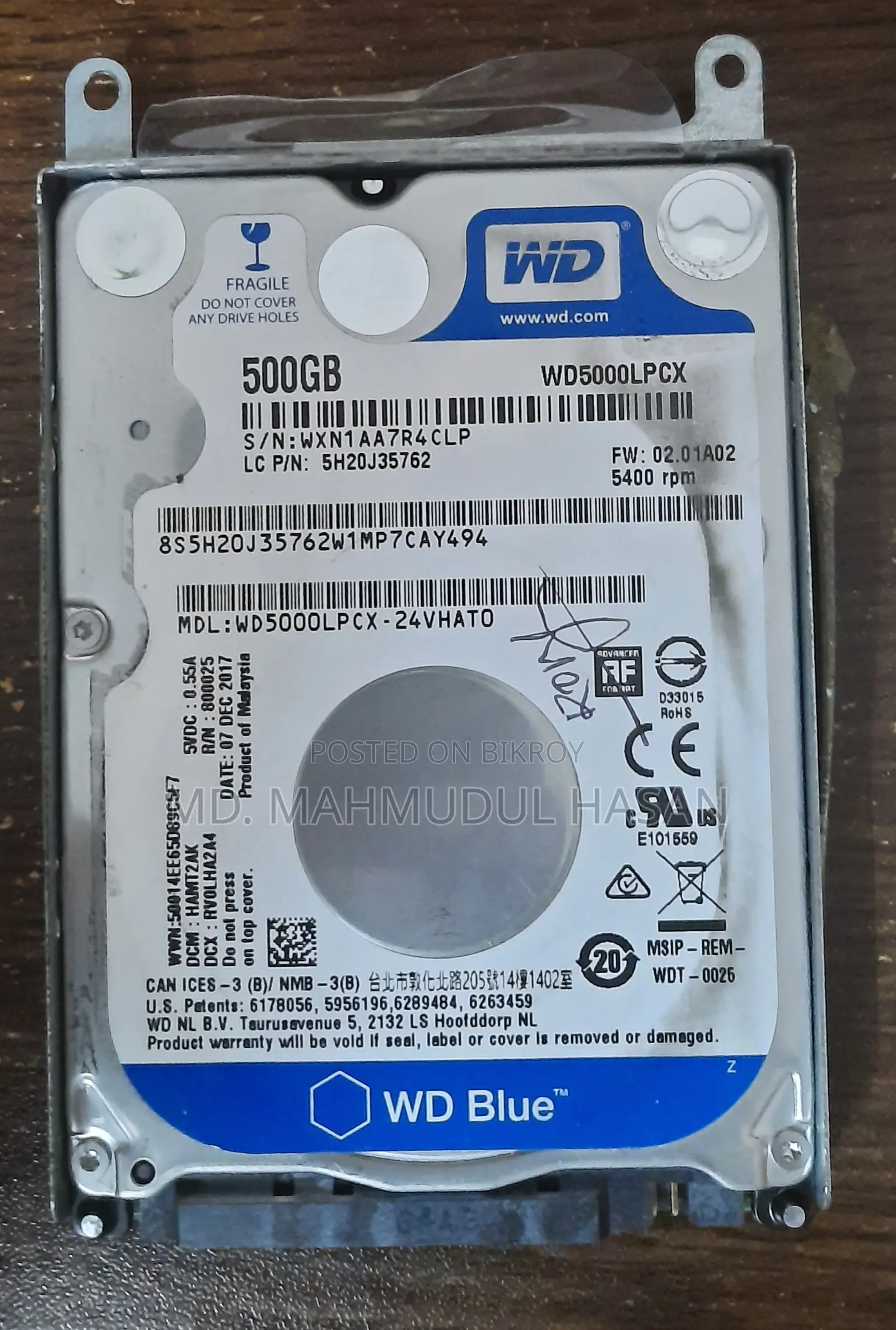 WD 500GB HDD