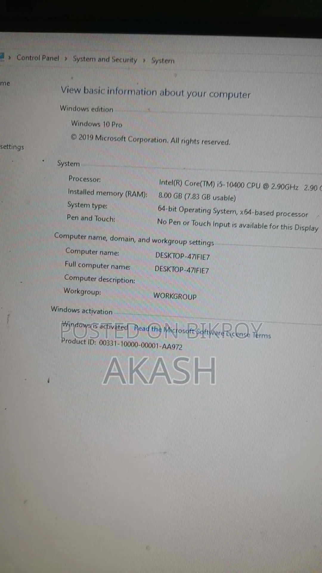 Intel Core i5 10th Gen PC for Sale
