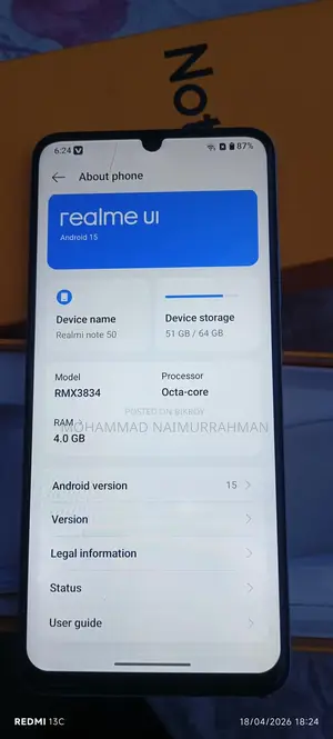 Realme Note 50 4/64 (Used)