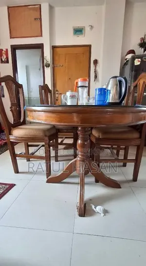 Teak Wood 6-Chair Dining Table for Sale