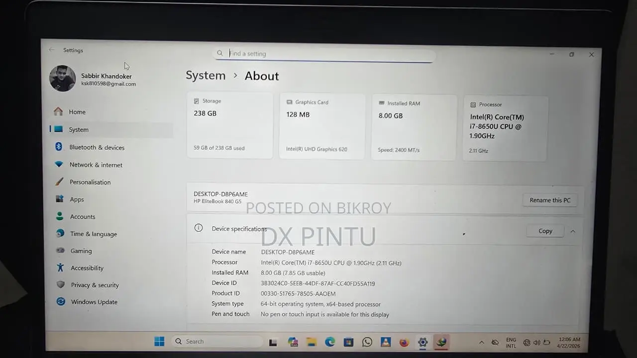 HP EliteBook 840G5