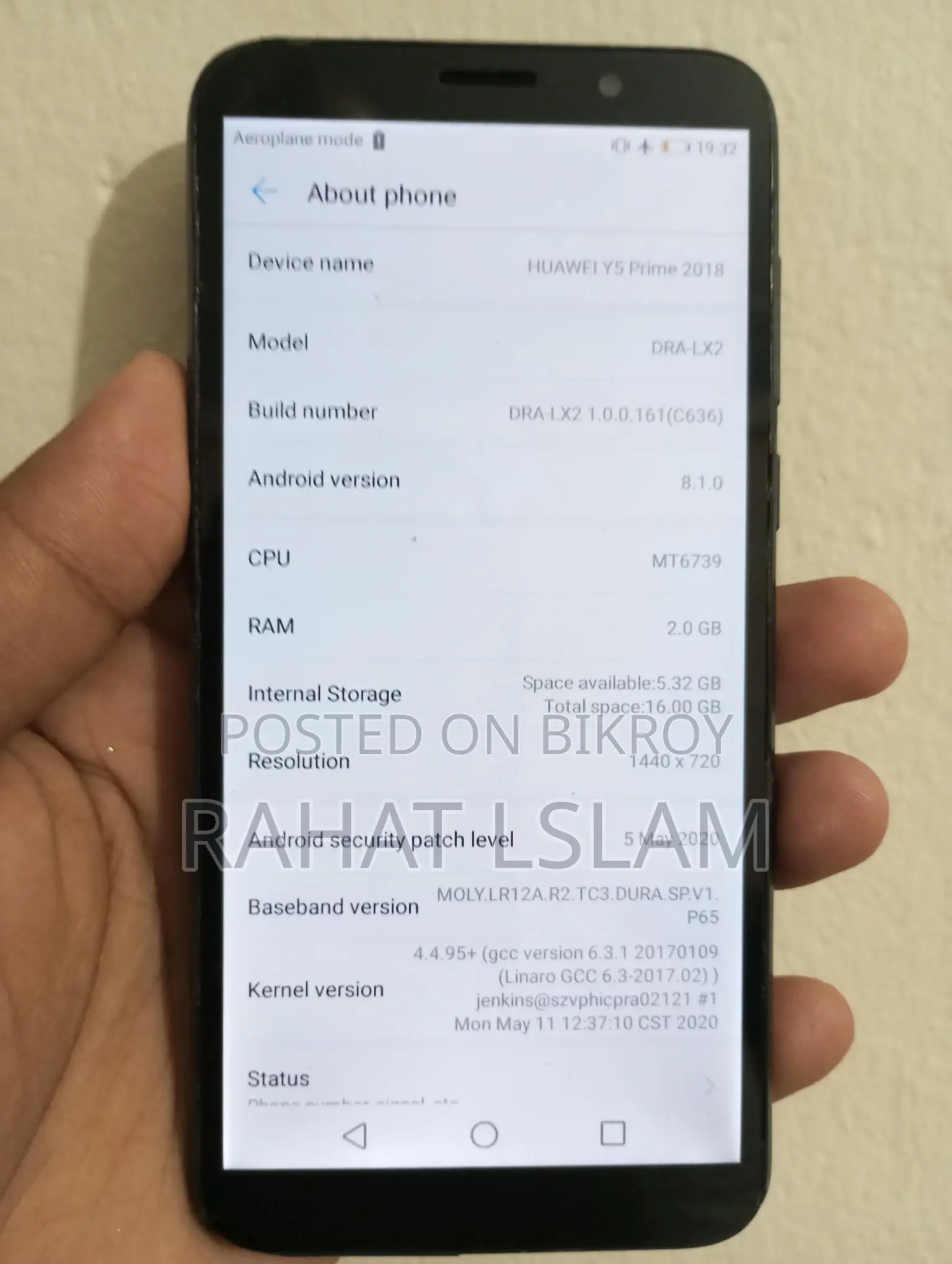 Huawei Y5 , (Used)