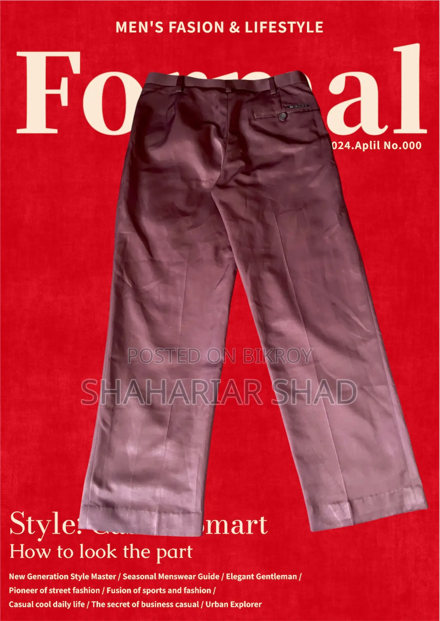 Baggy and regular fit formal pants