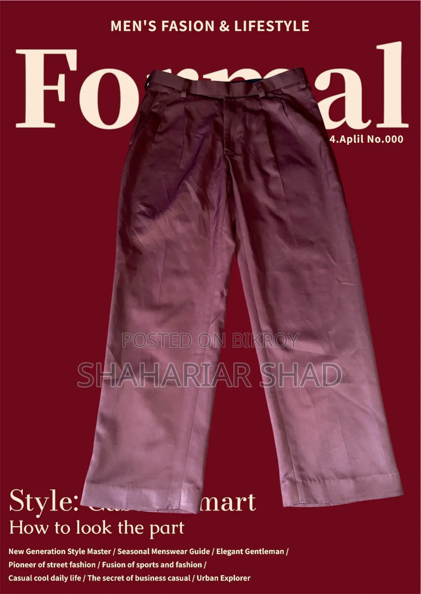 Baggy and regular fit formal pants