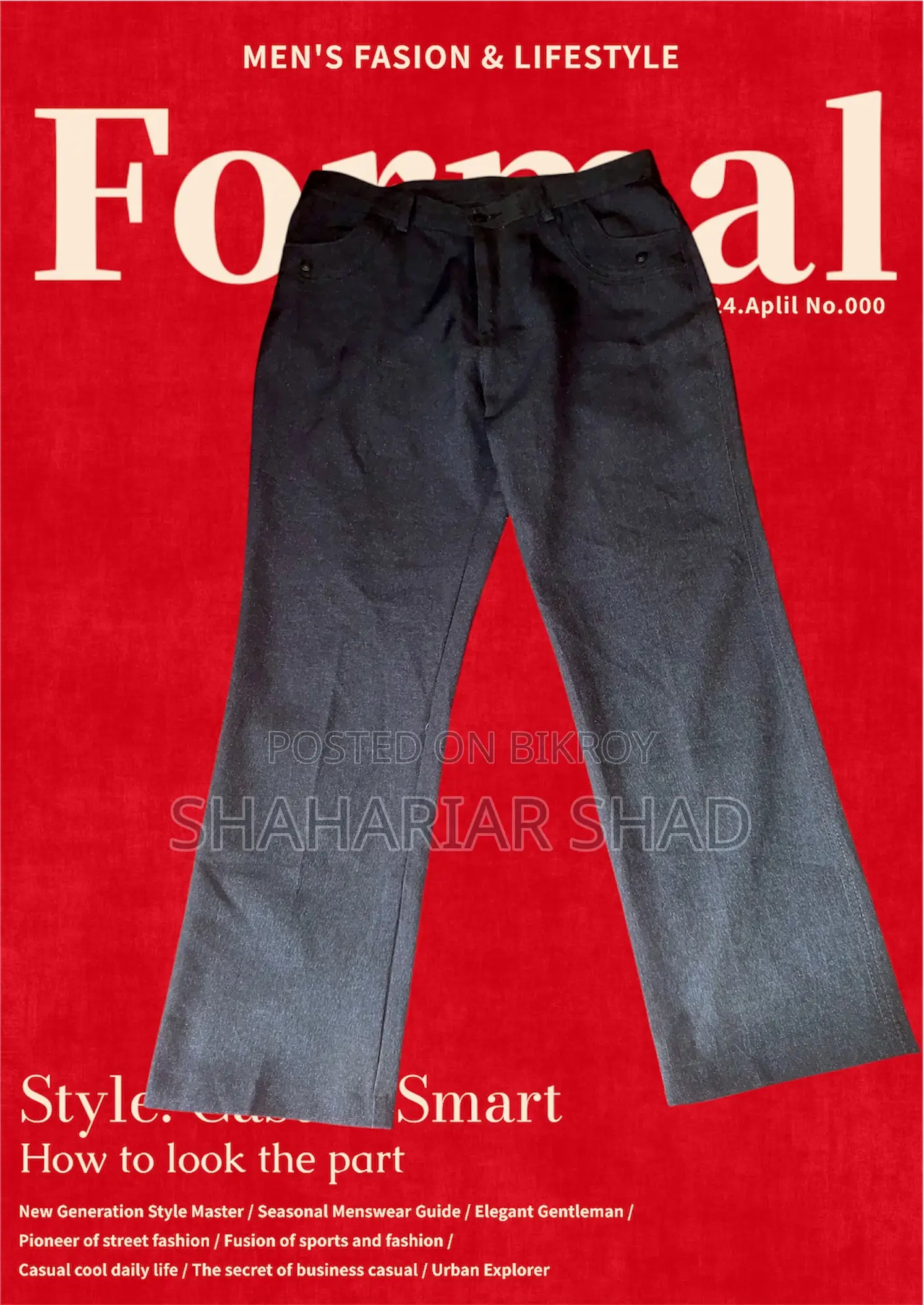 Baggy and regular fit formal pants
