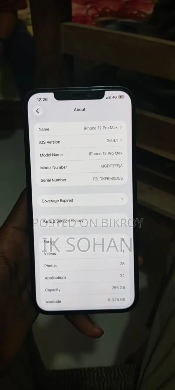 Apple iPhone 12 Pro Max 256gb variant (Used)