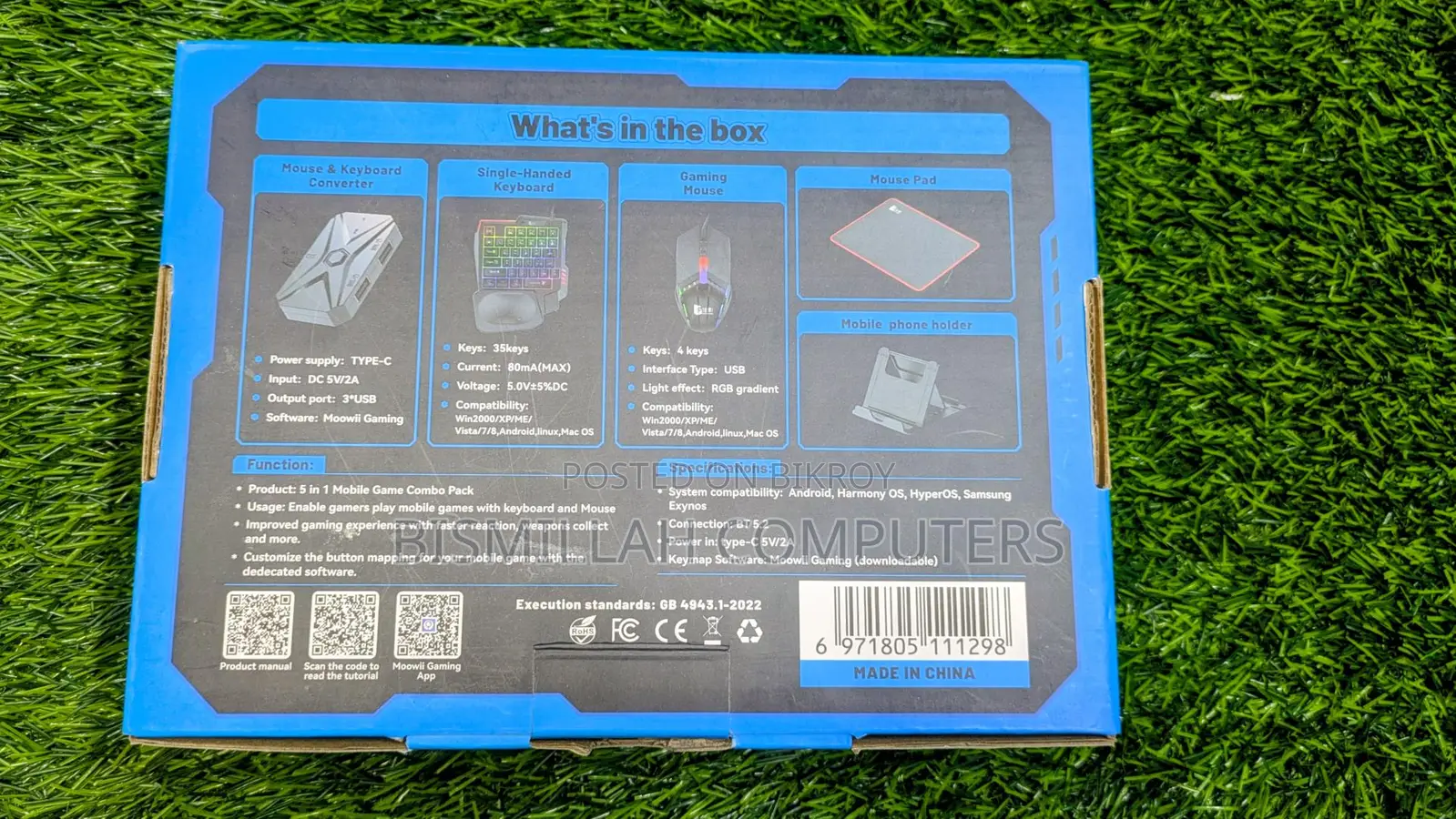 M1 Pro+ 5-in-1 Mobile Gaming Combo Pack (Keyboard, Mouse, Converter)