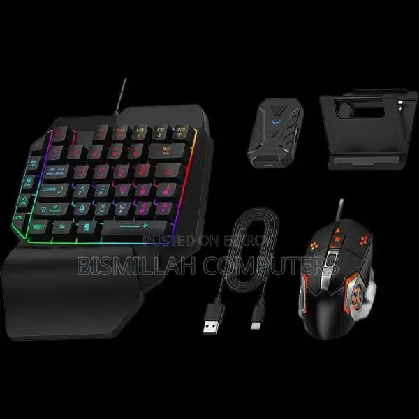 M1 Pro+ 5-in-1 Mobile Gaming Combo Pack (Keyboard, Mouse, Converter)