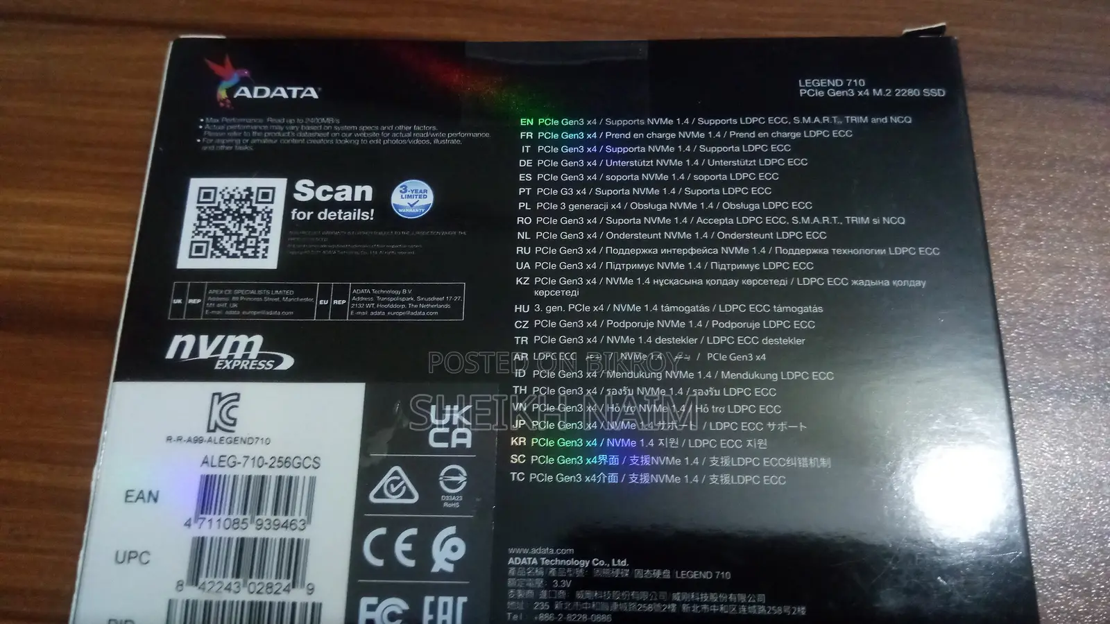 Adata NVMe M.2 256GB SSD