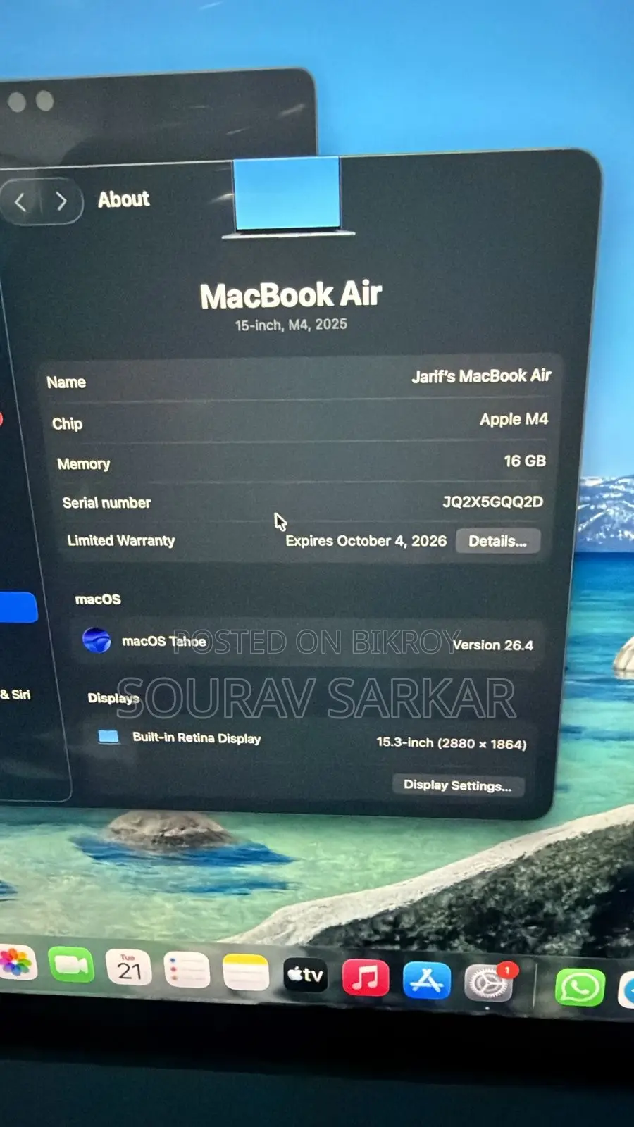 MacBook Air M4 15 Inch 16/512gb