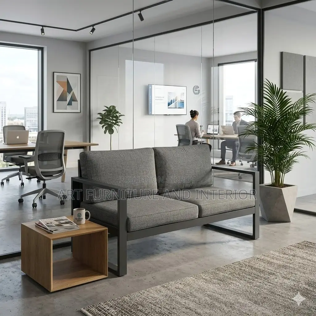 Two Seater Iron Sofa - 03 (Long Durable Modern Office)