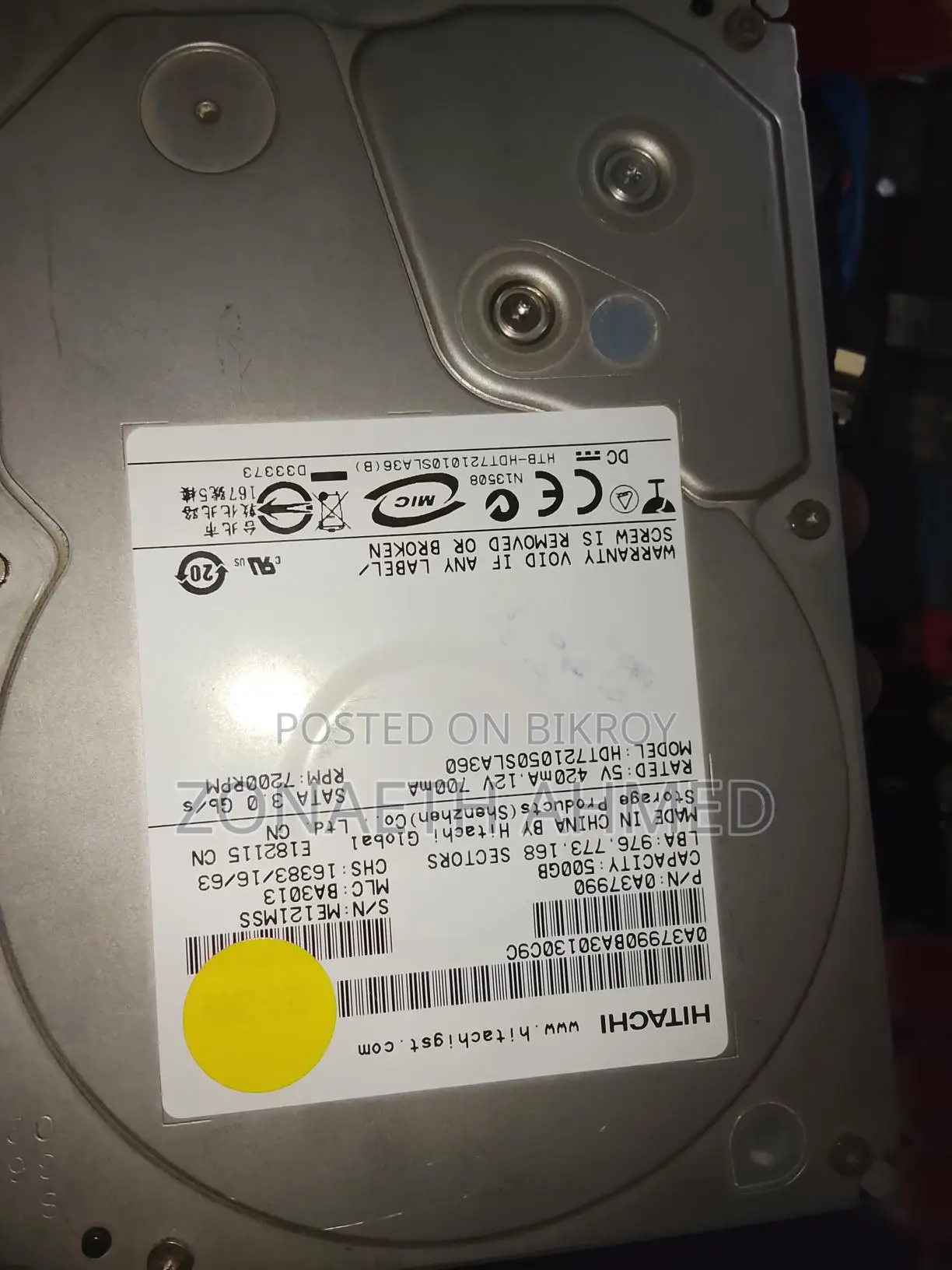 500 GB Toshiba Hard Drive