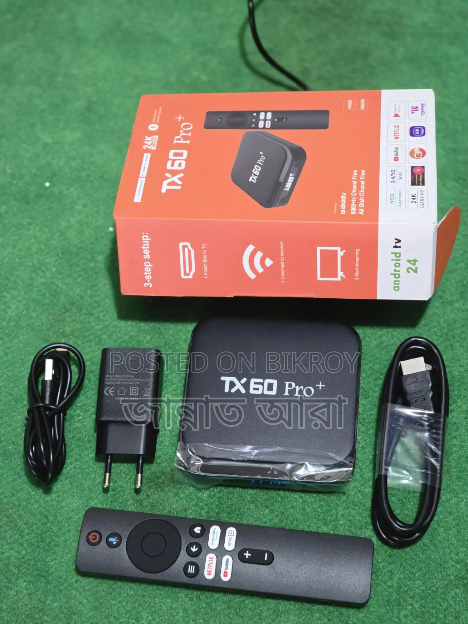 Samsung 40" tv + Google box (voice) সাথে ছয় মাসের ওয়ারেন্টি