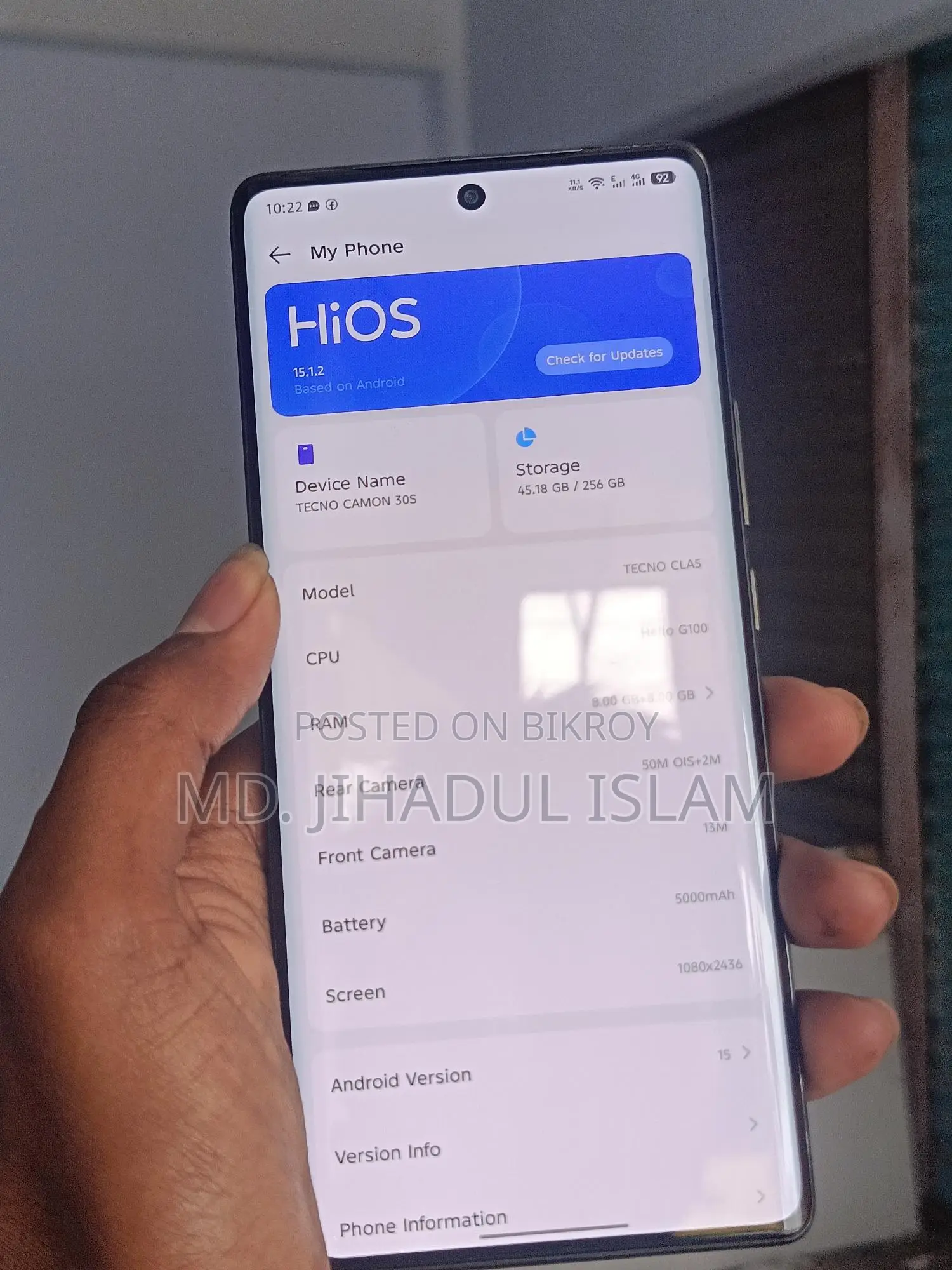 Tecno Camon 30s ` (Used)