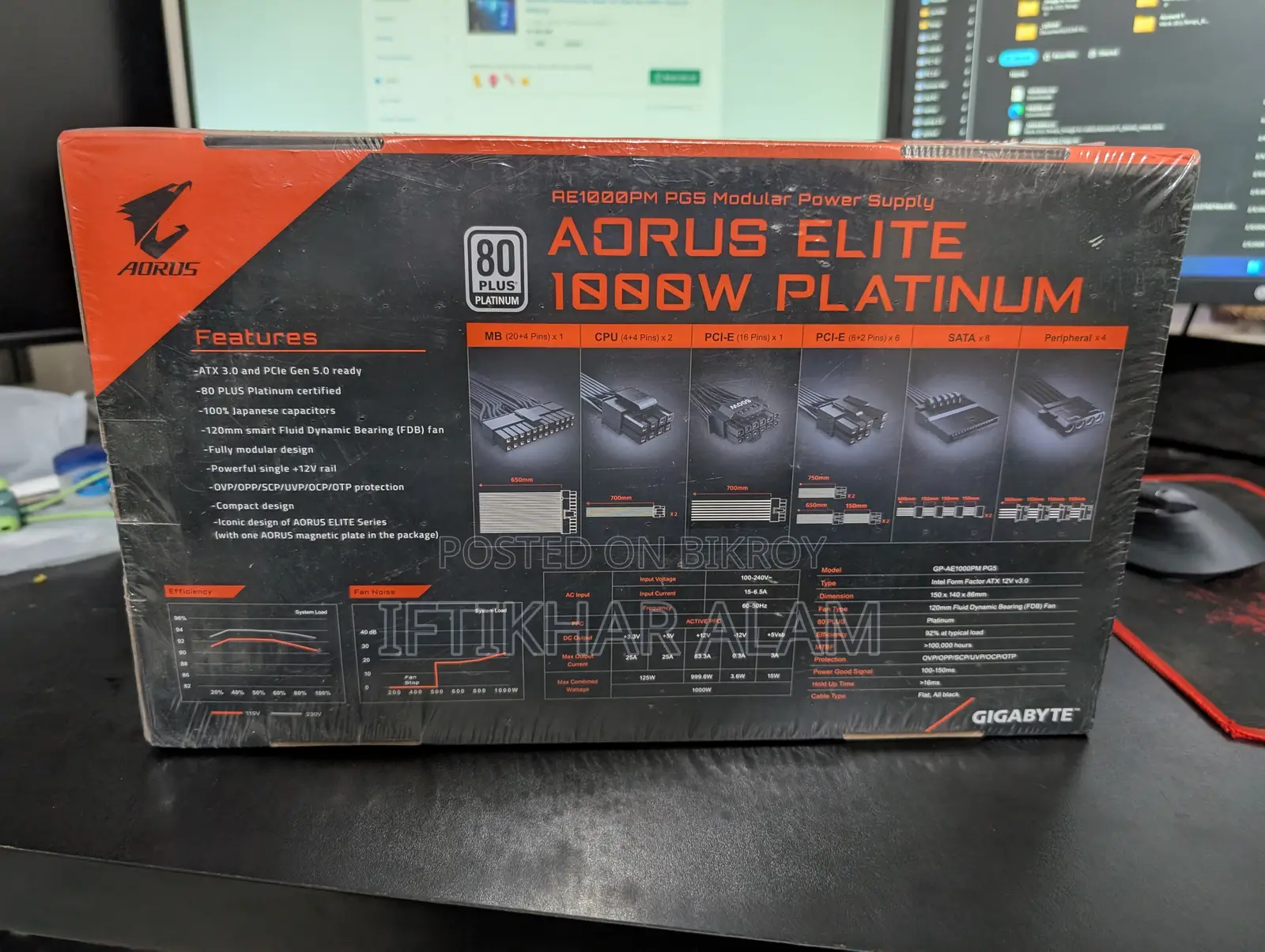 Gigabyte Aorus Elite P1000W 1000w PG5 Full Modular Black Power Supply