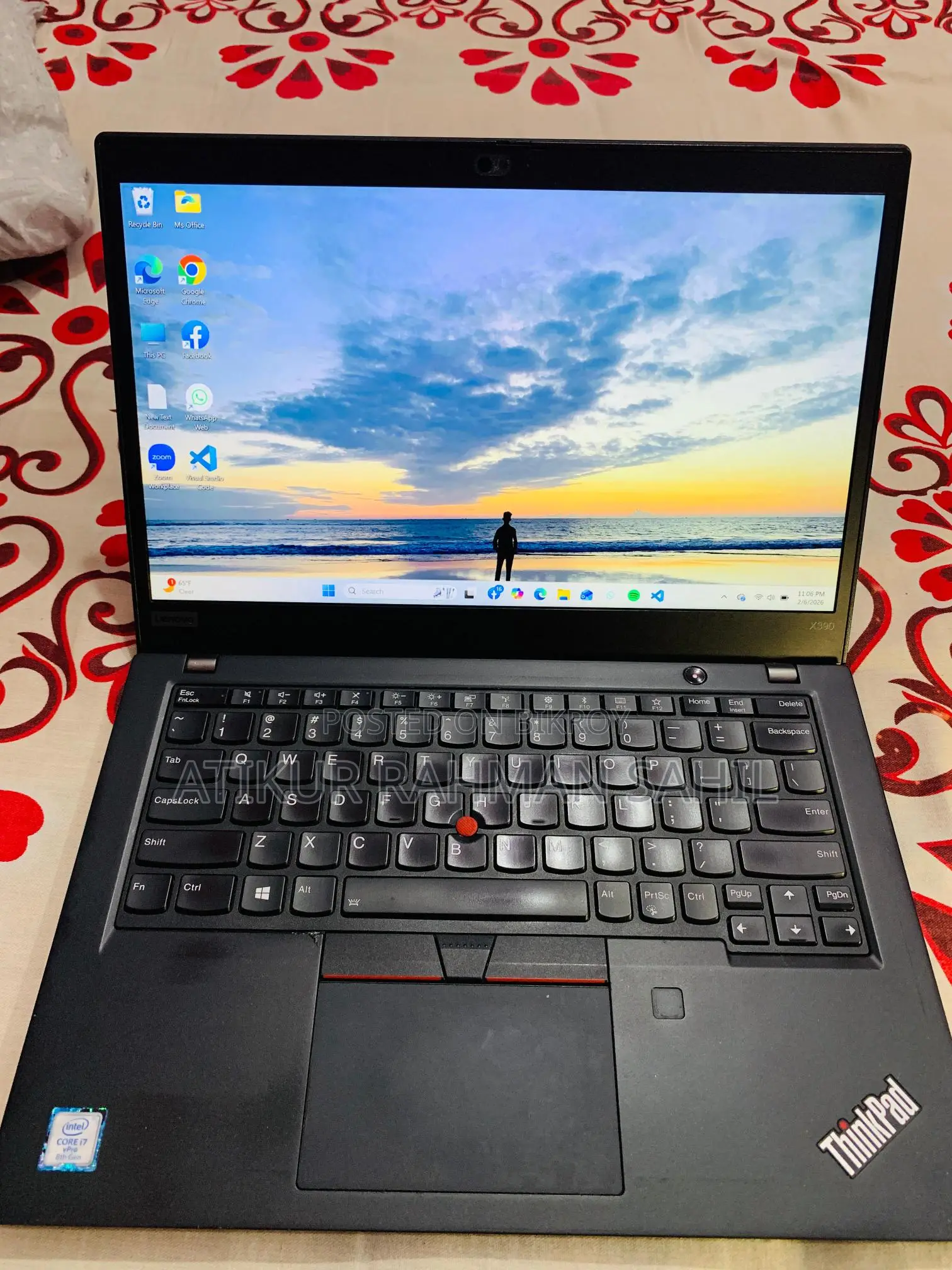 ডিভাইসের নাম: Lenovo ThinkPad X390, i7 ৮ম জেনারেশন