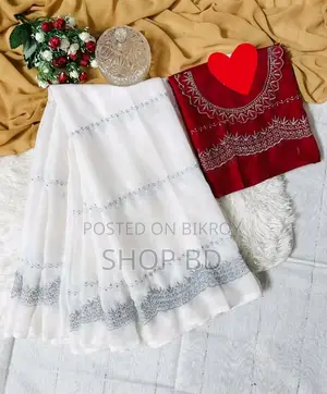 Georgette Embroidery Sharee with Blouse Piece