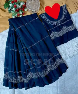 Georgette Embroidery Sharee with Blouse Piece