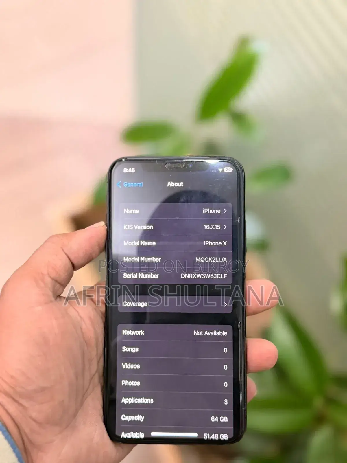 Apple iPhone X 64 GB Black