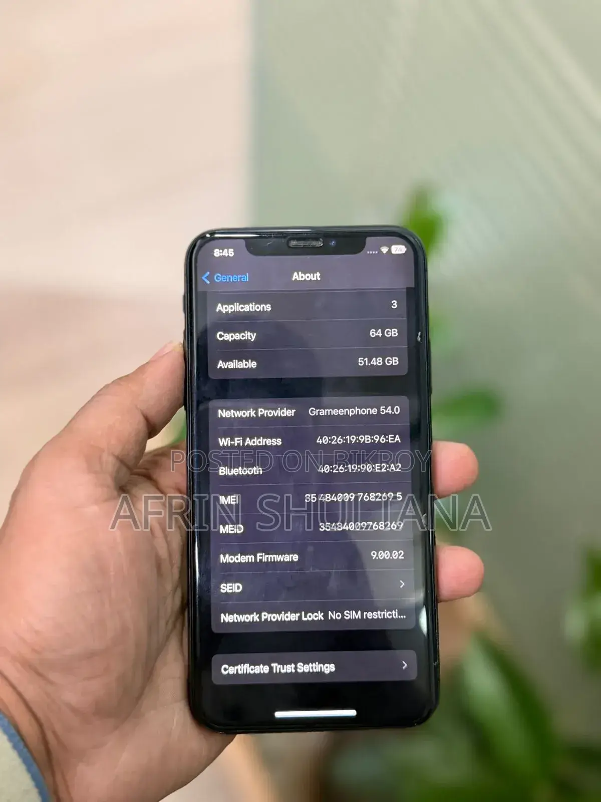 Apple iPhone X 64 GB Black