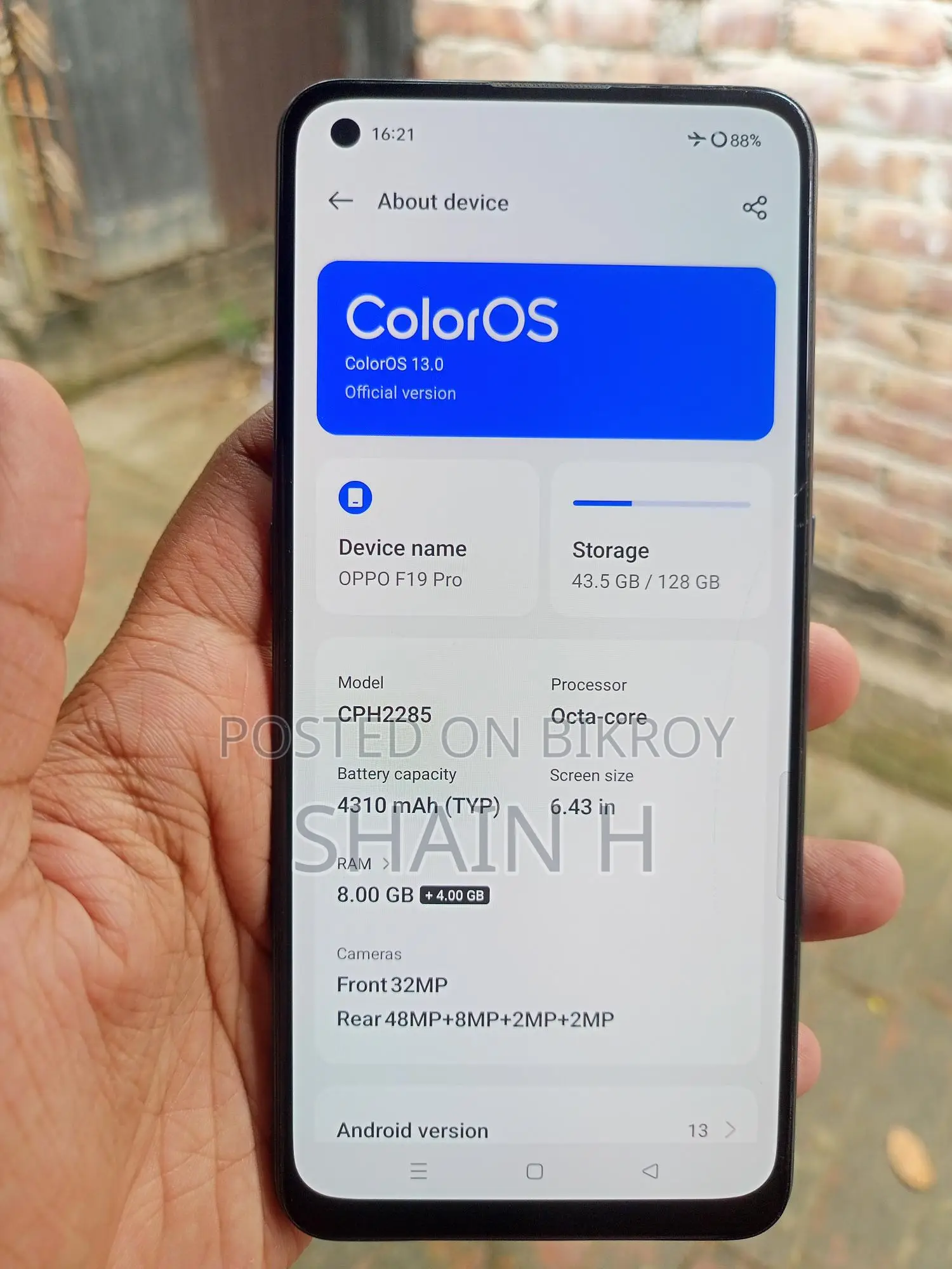OPPO F19 Pro (ব্যবহৃত)
