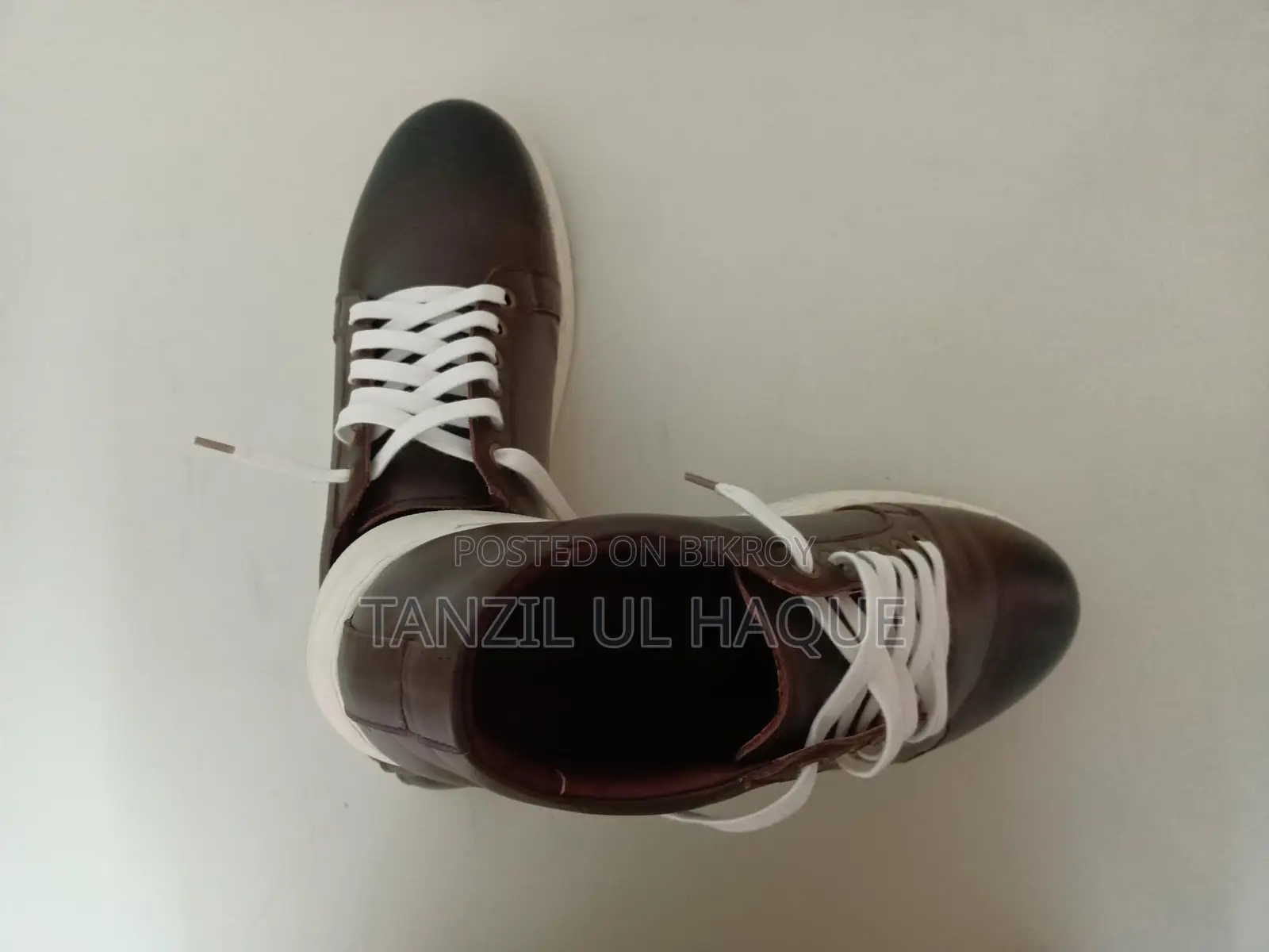 Brown Colour Leather Sneaker, Size 43