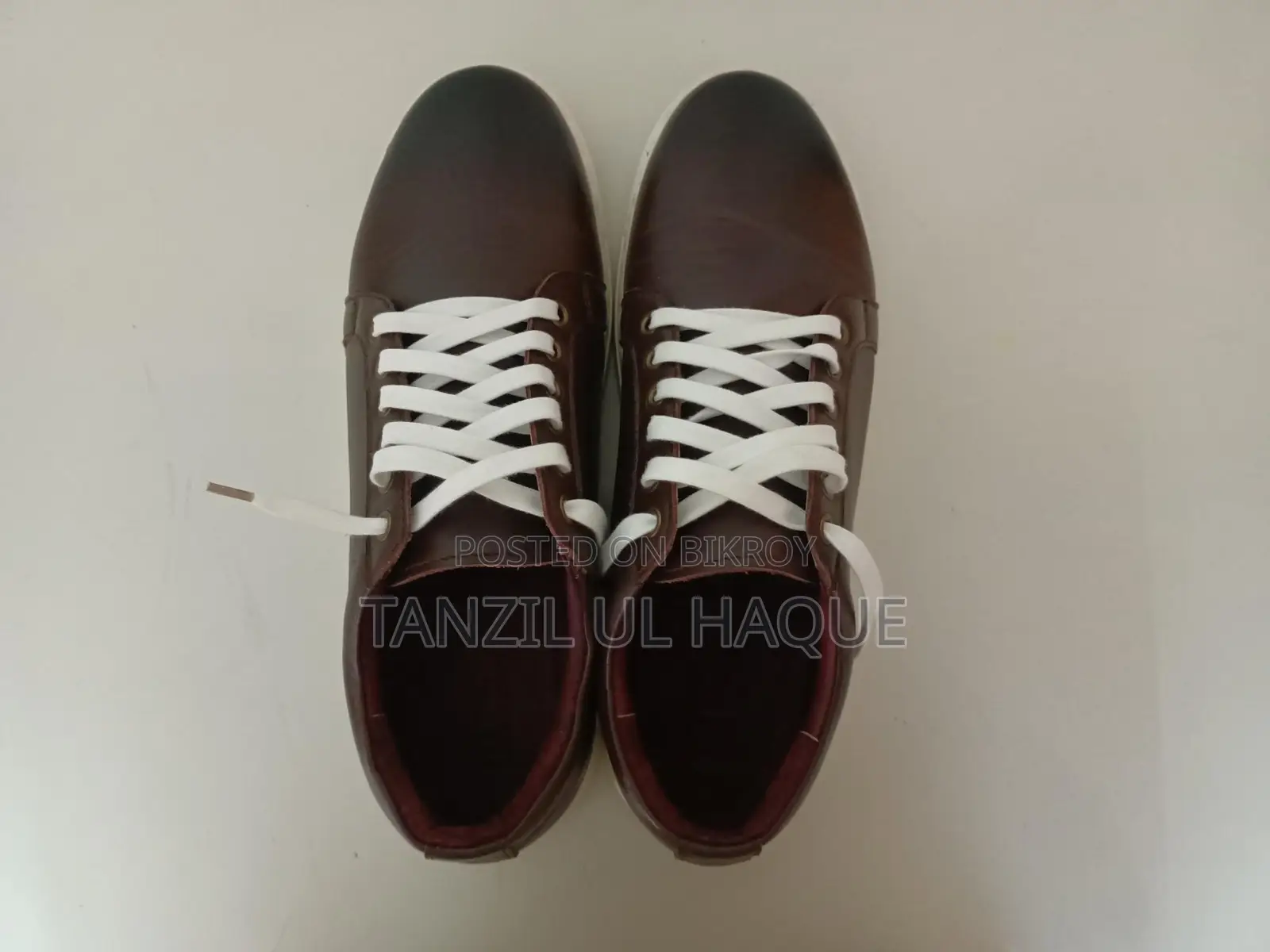Brown Colour Leather Sneaker, Size 43