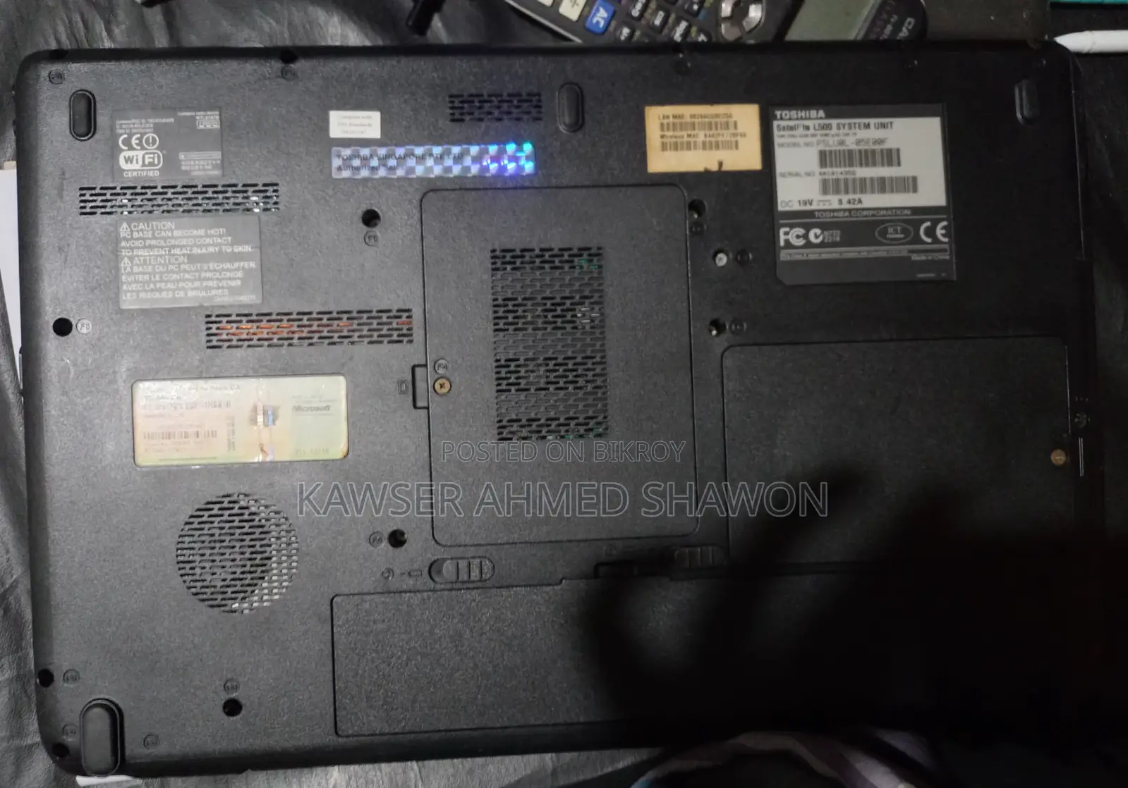 Laptop Toshiba Satellite L500 2GB Intel Celeron HDD 128GB