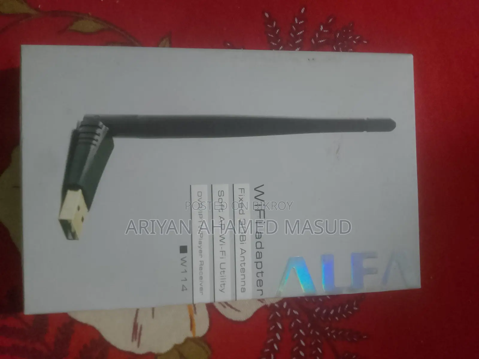 Wireless USB Adapter Alfa W114 - Fixed 3dBi Antenna - Soft AP Wi-Fi