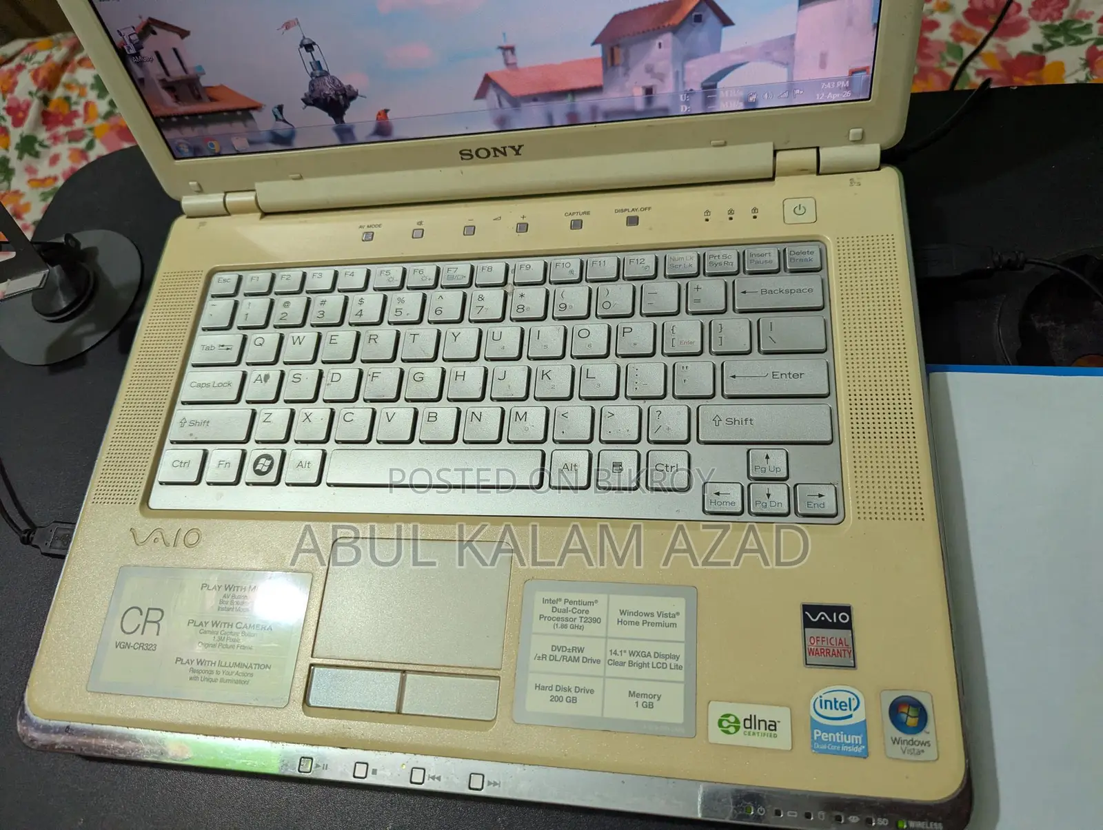 Sony Vaio Cr Model 14"1 Inch Display Laptop