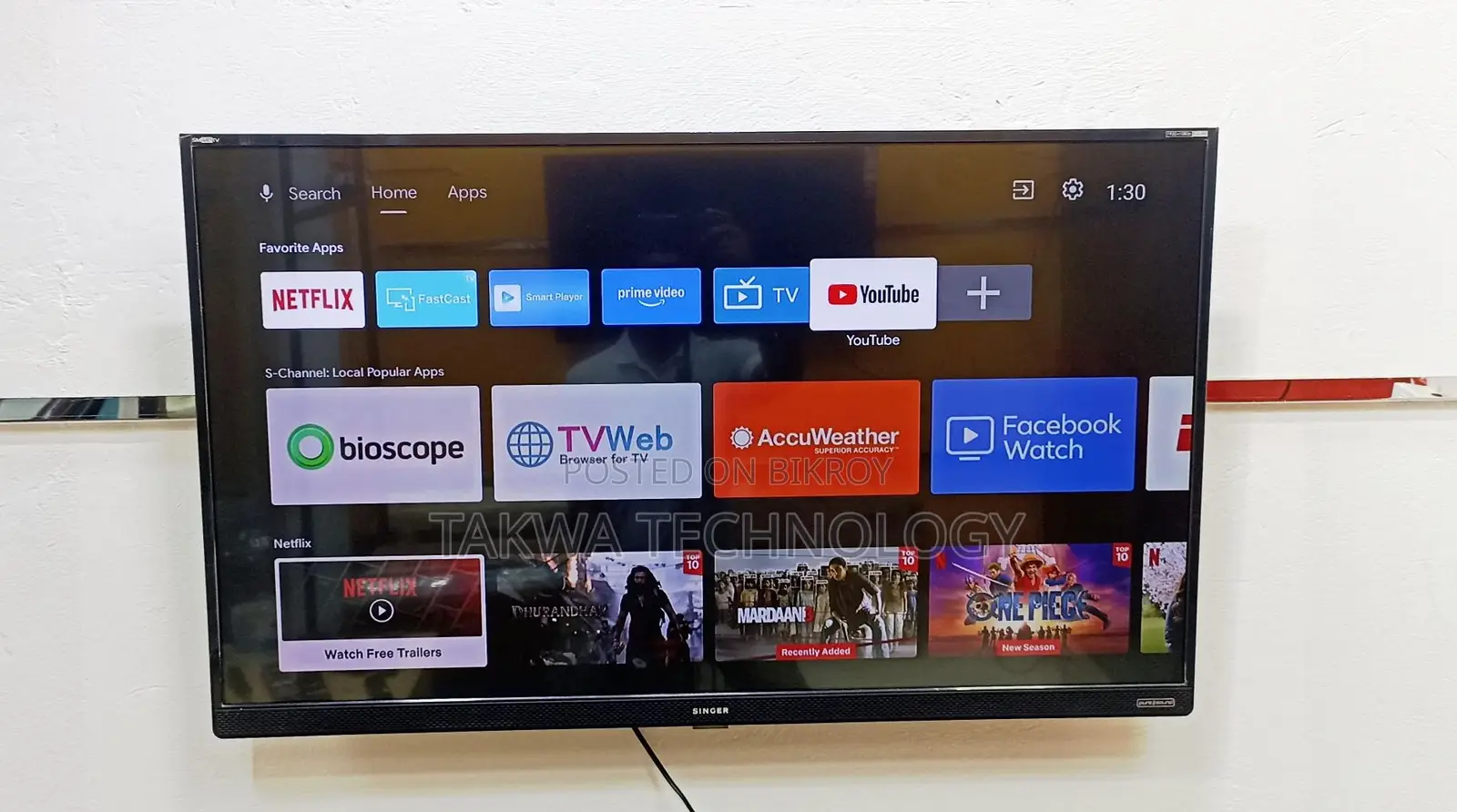 SINGER-43 INCHE SMART ANDROID TV