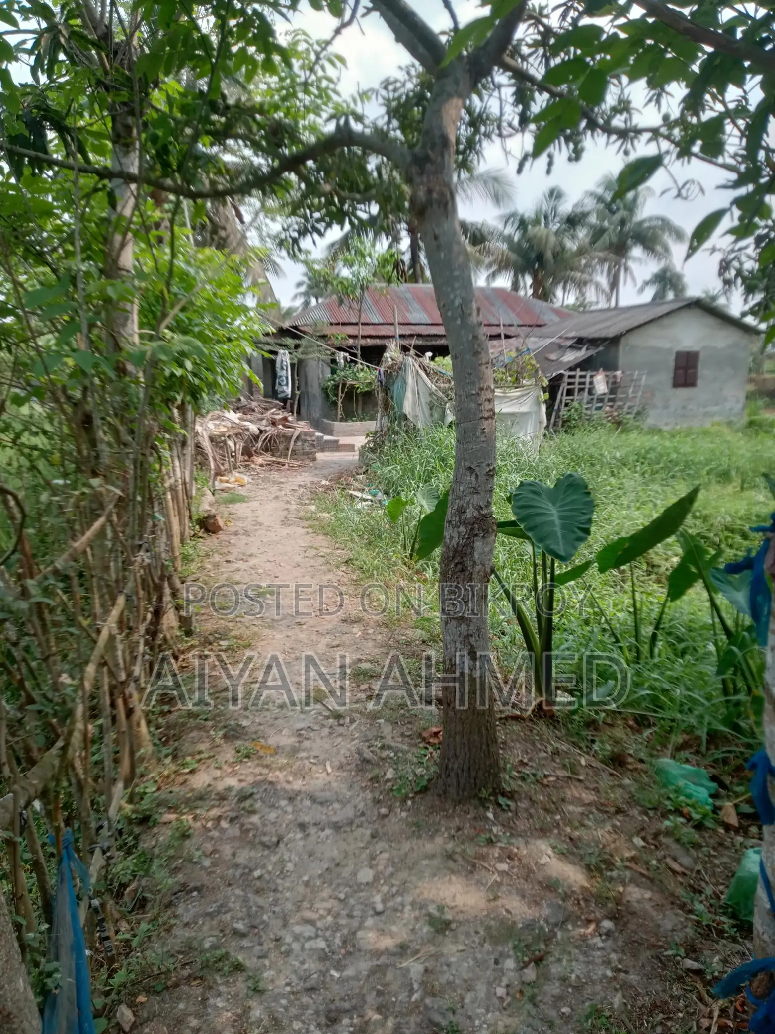 Land with residential house for sale, 4.75 Katha, 6ft wide road access