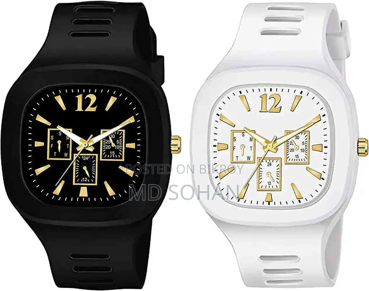 My Choice Watch Rubber Analog for Men 2 Pis